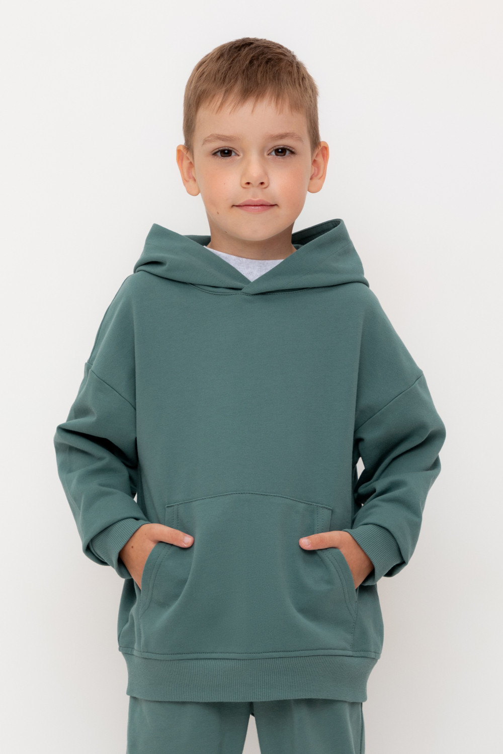 Худи для мальчика, артикул: КР 302733-1, цвет: зеленый
