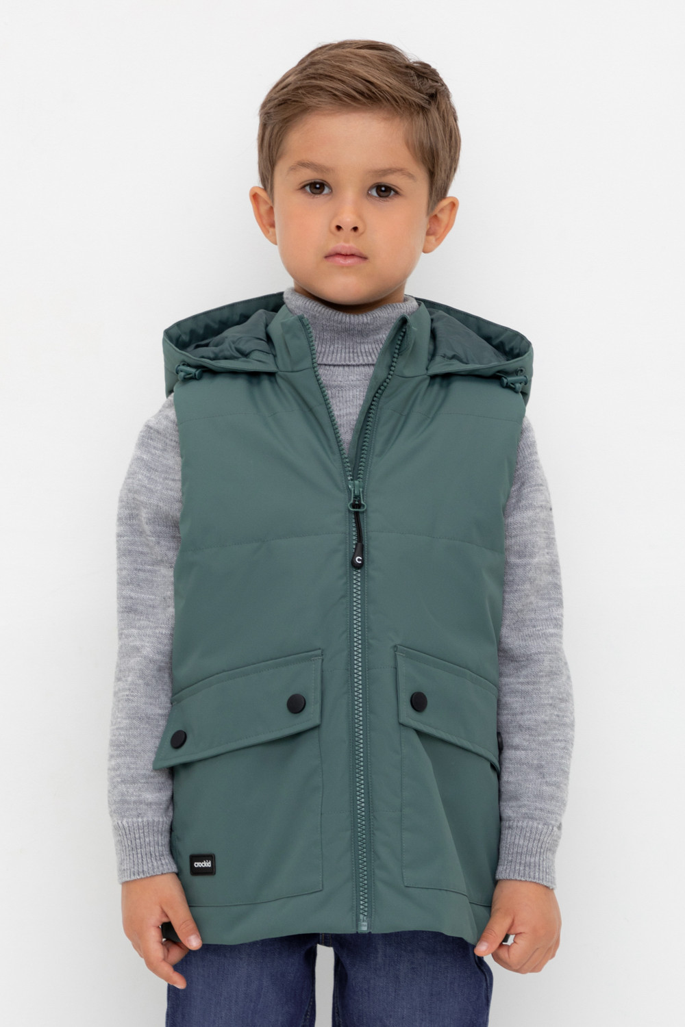 Жилеты для мальчика, артикул: ВК 35011/14 ГР (98-128), цвет: зеленый