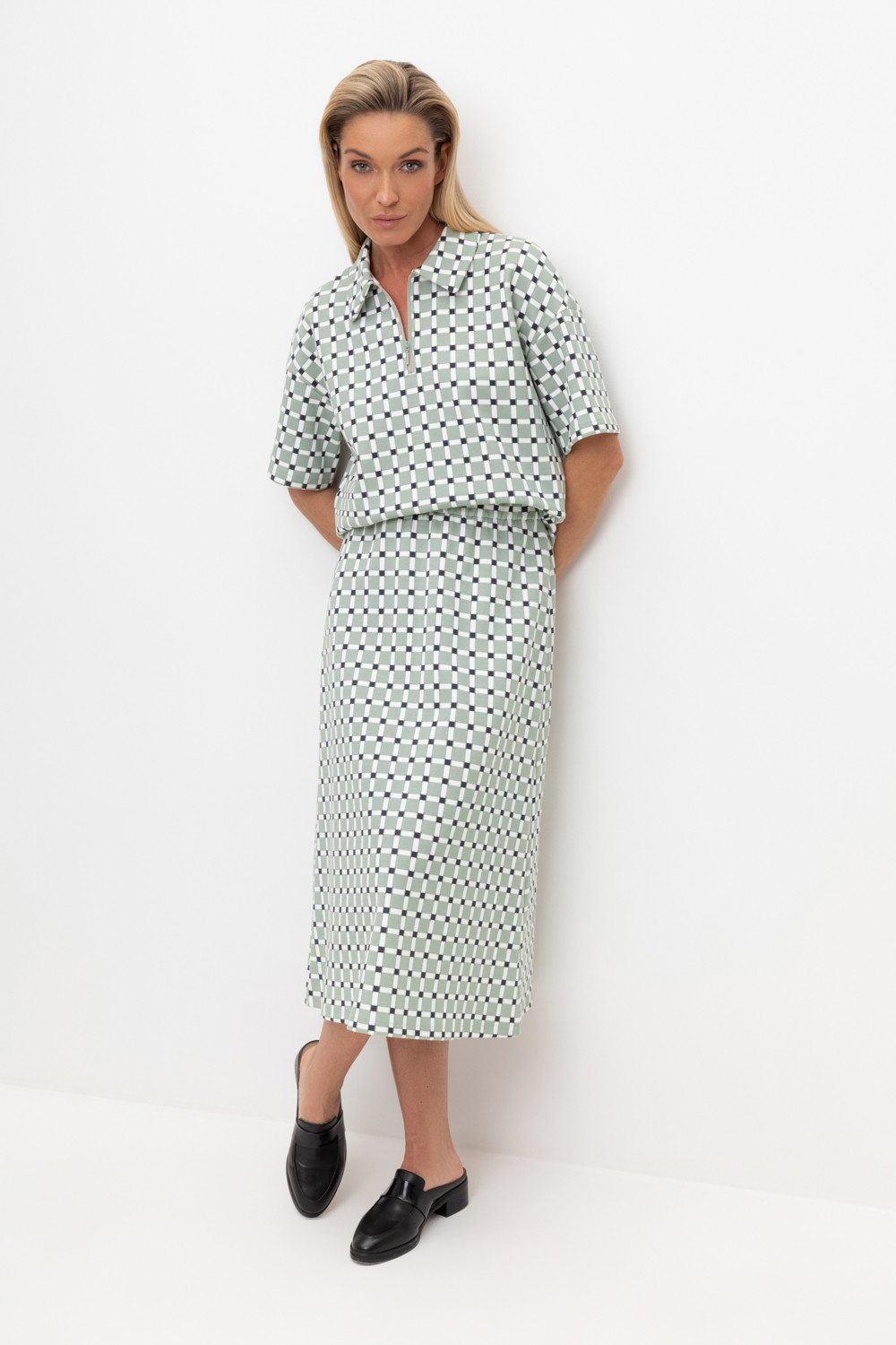 Юбки женские для мам, артикул: ЕВТ 7014, цвет: хаки