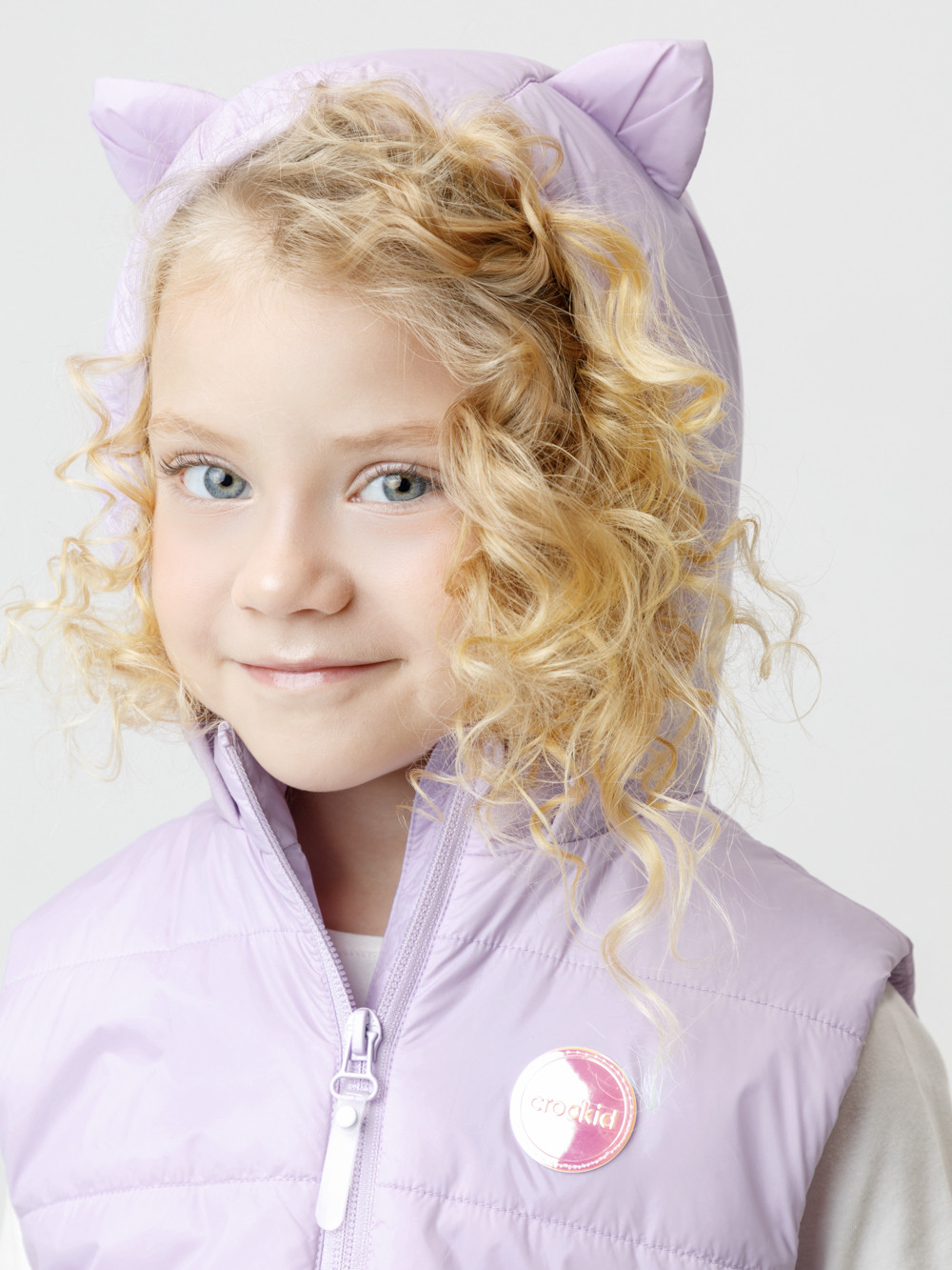 Жилет для девочки, артикул: ВК 35012/4 ГР, цвет: фиолетовый