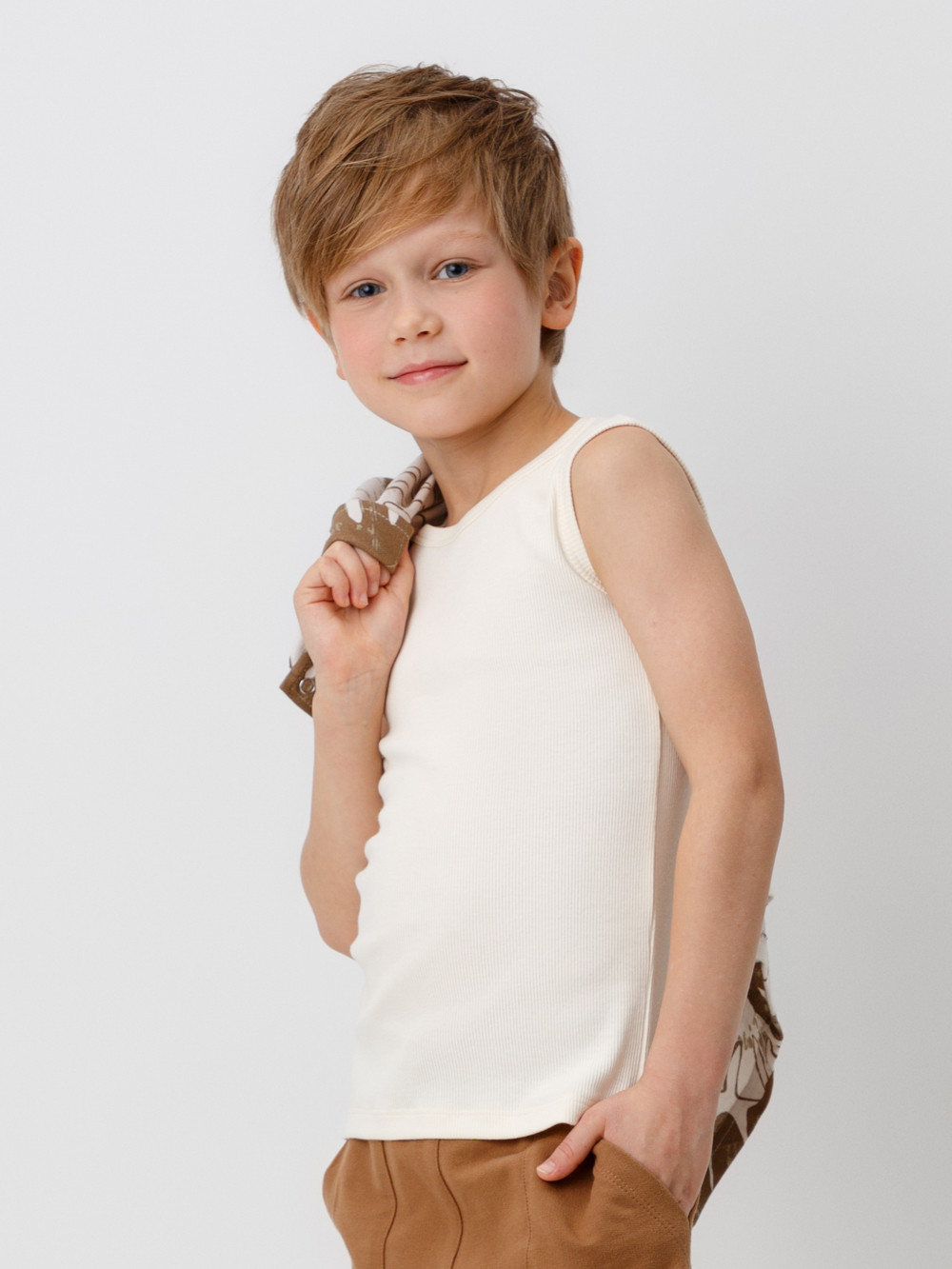 Футболка для мальчика, артикул: КП 301749, цвет: светло-бежевый