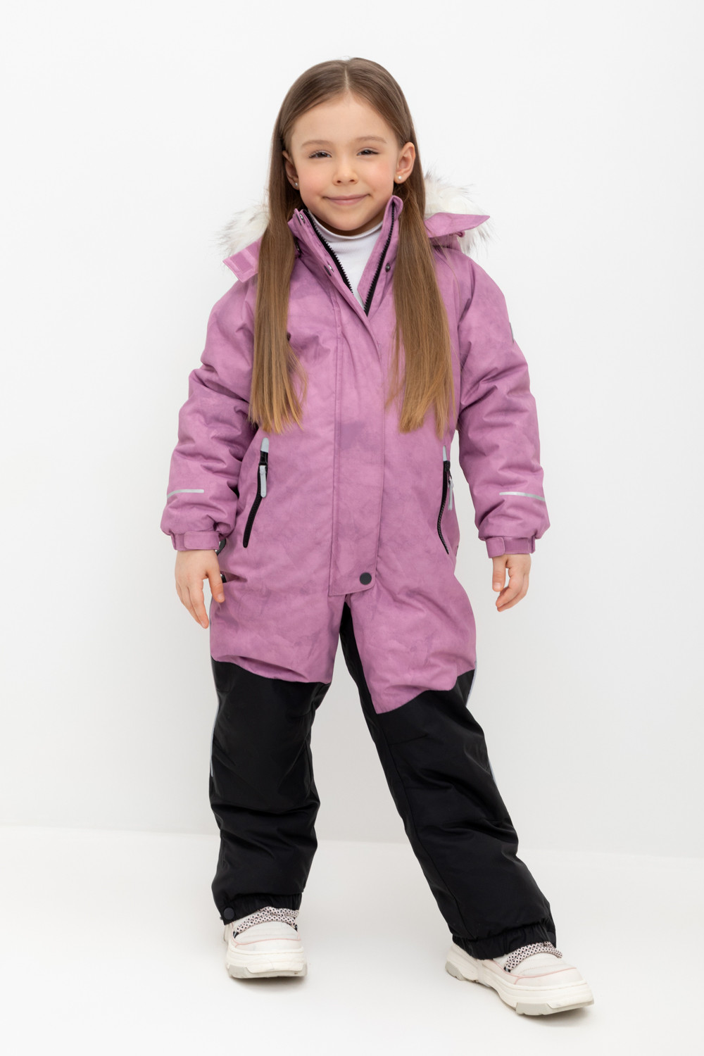 Комбинезоны утепленные для девочки, артикул: ВК 60120/н/5 ГР, цвет: ярко-розовый