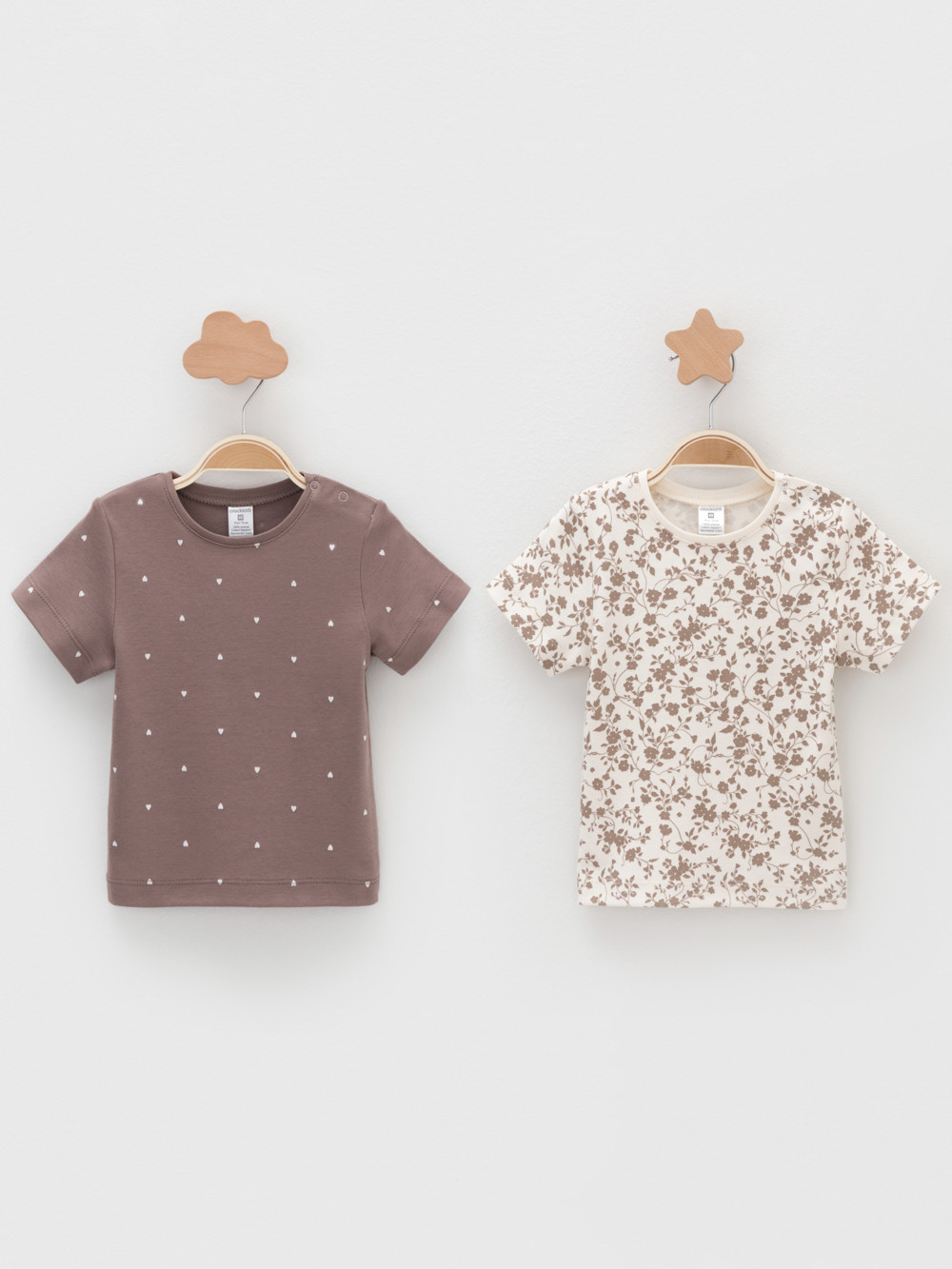 Футболка для новорожденных, артикул: К 301156-2уп, цвет: коричневый