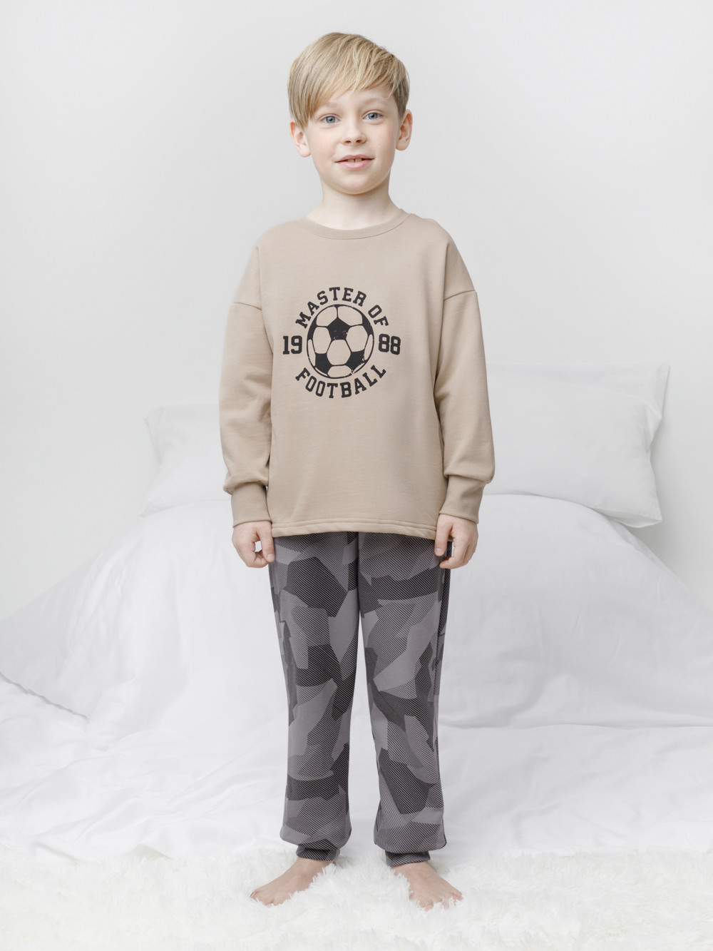 Пижама для мальчика, артикул: К 1567, цвет: бежевый