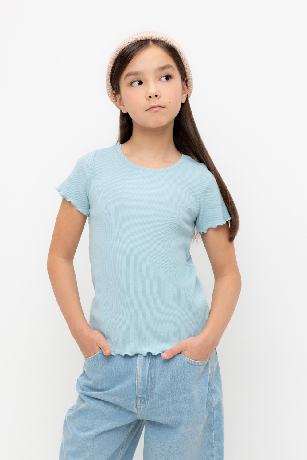 Футболка для девочки, артикул: КР 301989-1, цвет: голубой