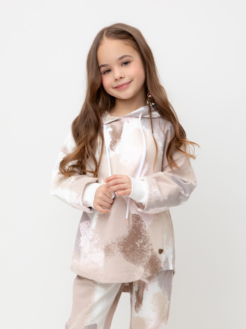 Худи для девочки, артикул: КР 302030, цвет: бежевый