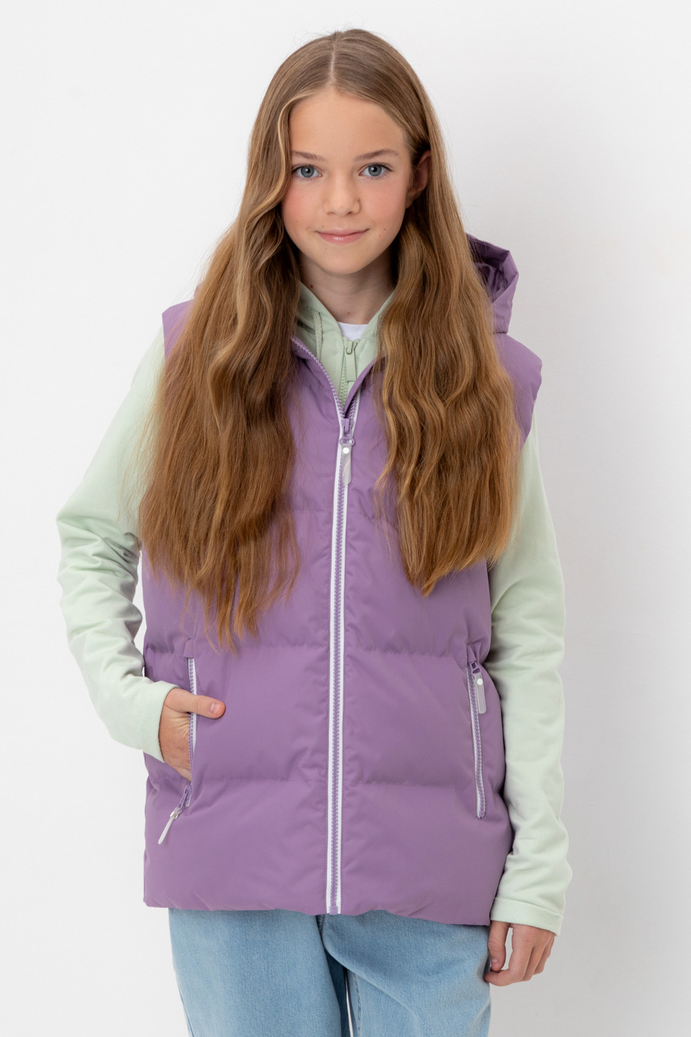 Жилет для девочки, артикул: ВК 35018/2 ГР (128-152), цвет: бордовый