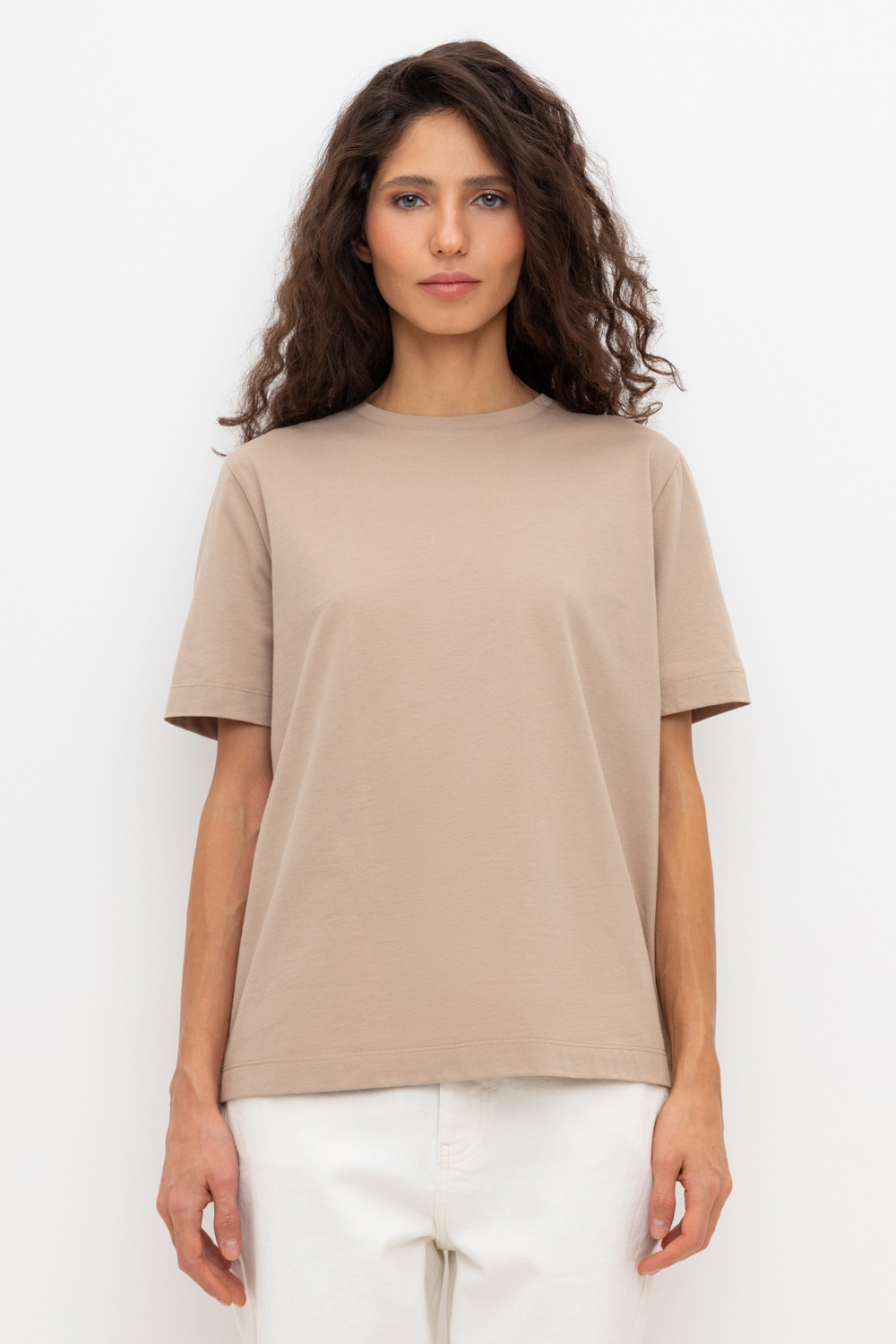 Футболки женские для мам, артикул: ЕВТ 3260, цвет: бежевый