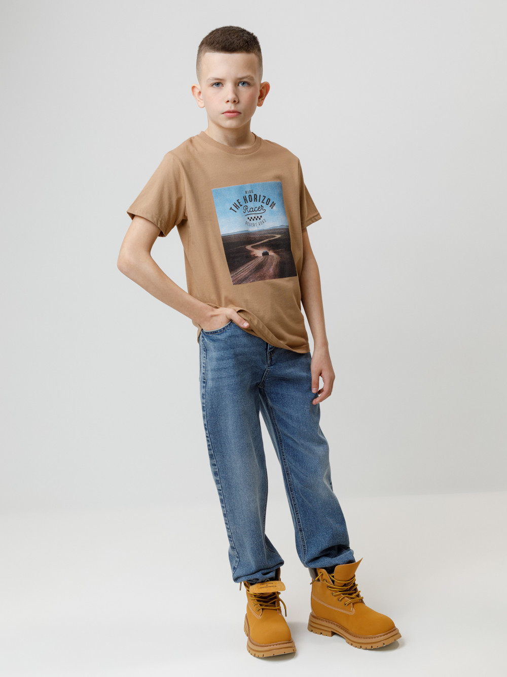 Футболка для мальчика, артикул: КР 302840, цвет: коричневый