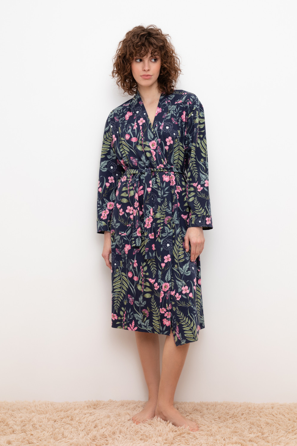 Халаты женские для мам, артикул: Е 50021, цвет: синий