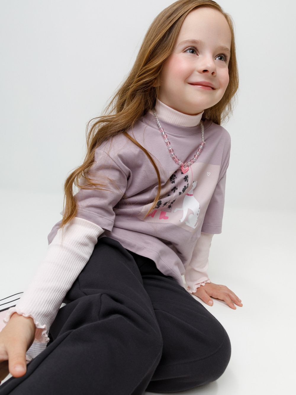 Брюки для девочки, артикул: КР 400866, цвет: темно-серый