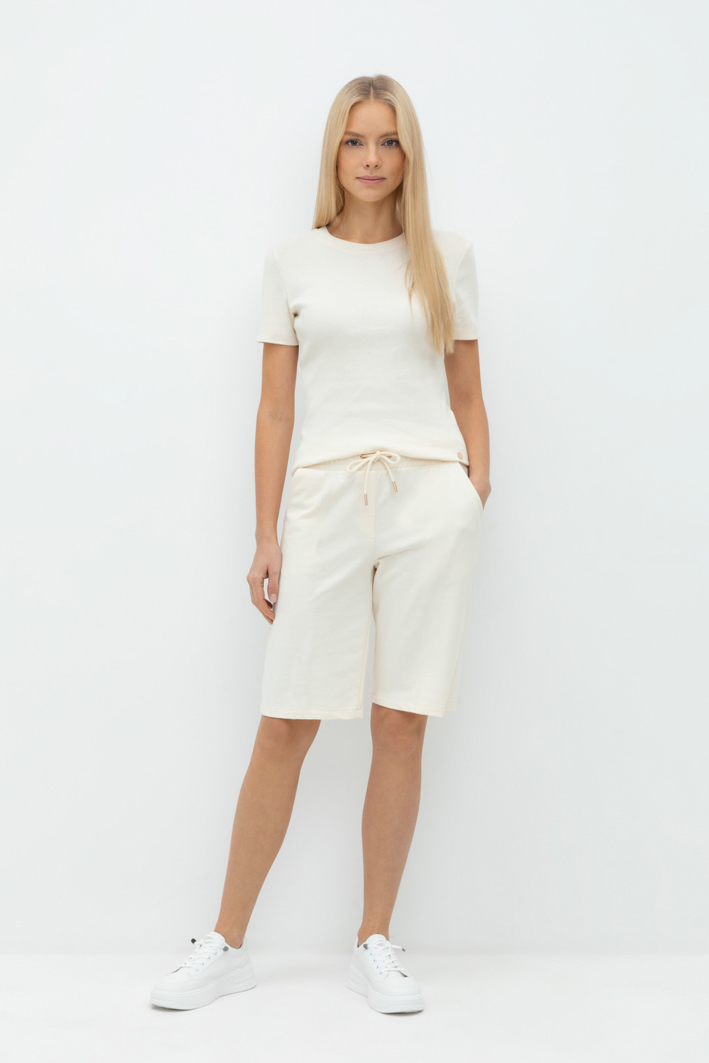 Шорты женские для мам, артикул: ЕВТ 4038/24, цвет: светло-бежевый