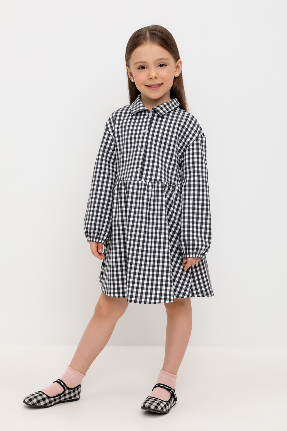 Платье для девочки, артикул: КР 5907, цвет: серый