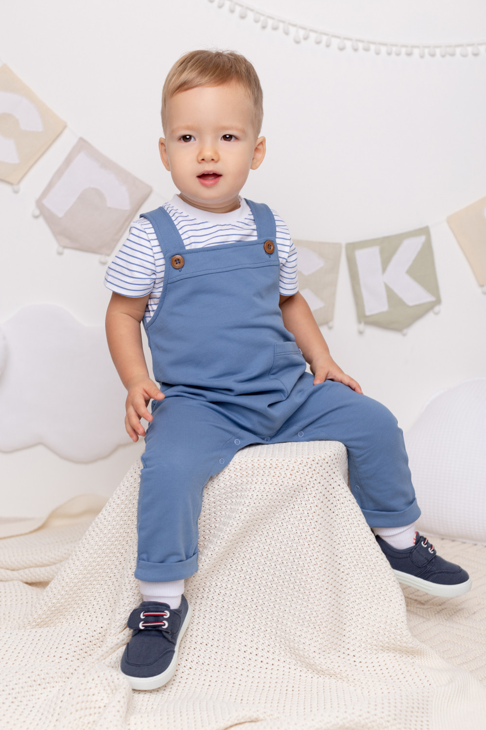 Полукомбинезон для мальчика, артикул: КР 6466, цвет: синий