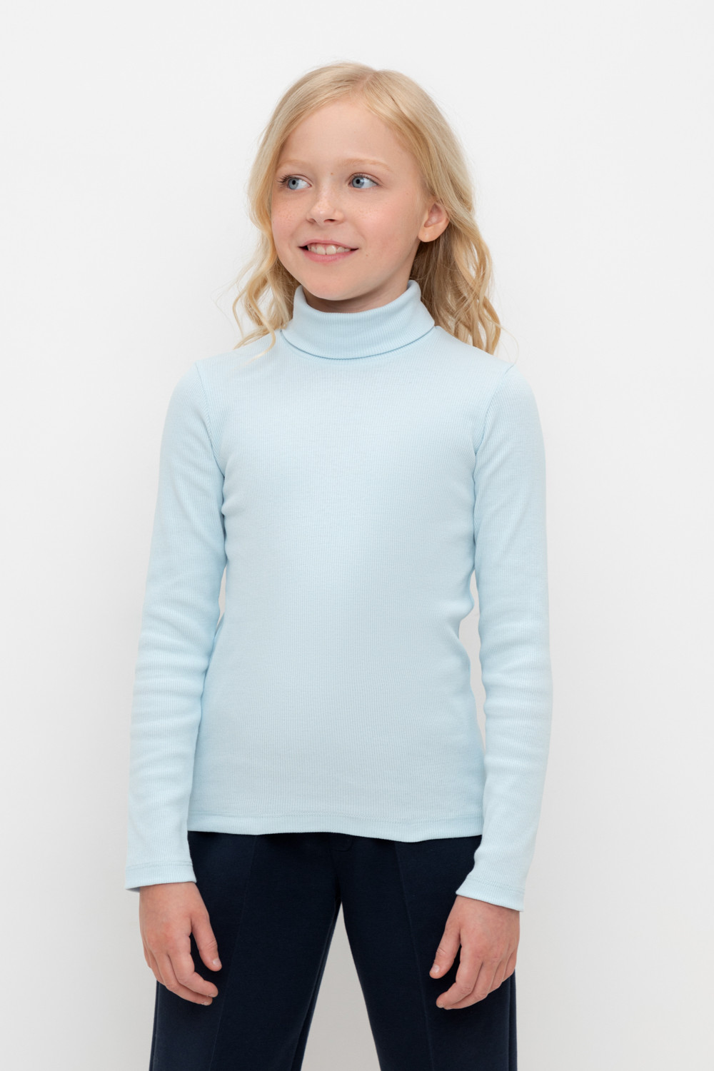 Водолазки для девочки, артикул: К 301477, цвет: светло-голубой