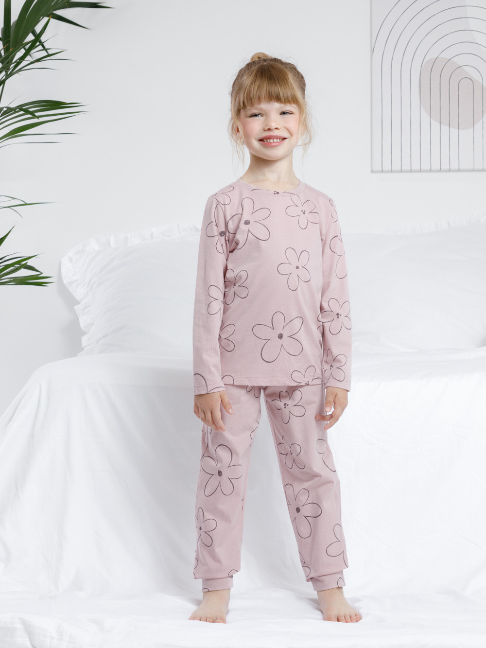 Пижама для девочки, артикул: К 1561, цвет: розовый