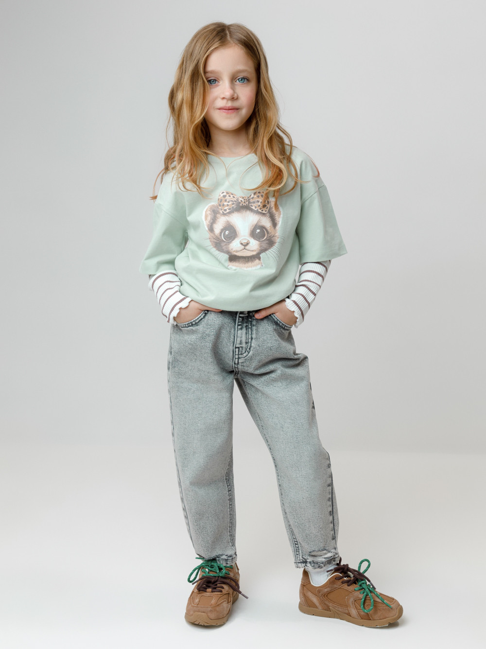 Футболка для девочки, артикул: КР 302906, цвет: зеленый