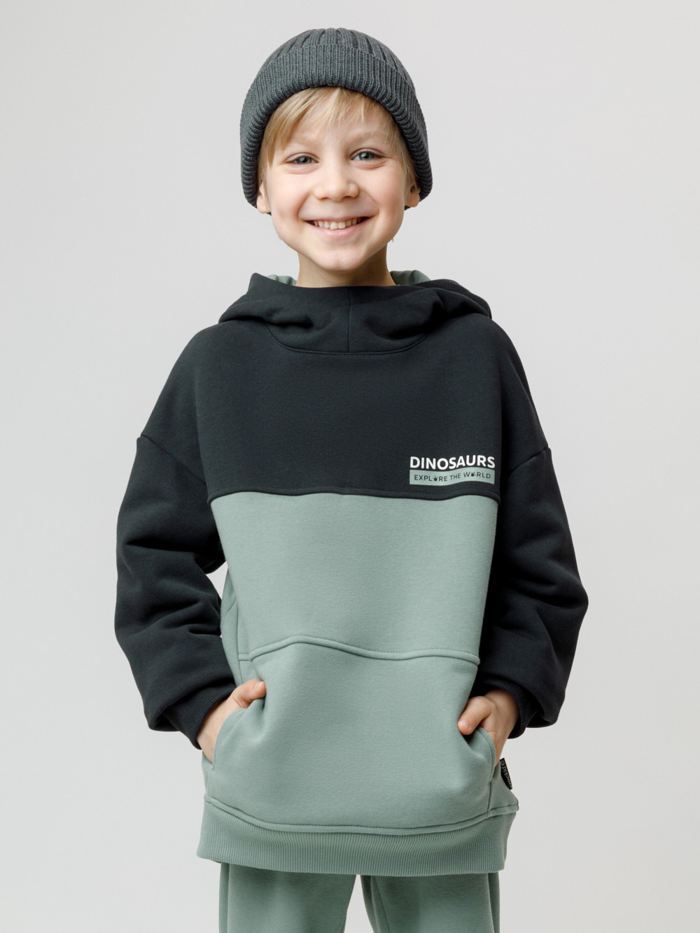 Худи для мальчика, артикул: КР 302162, цвет: хаки