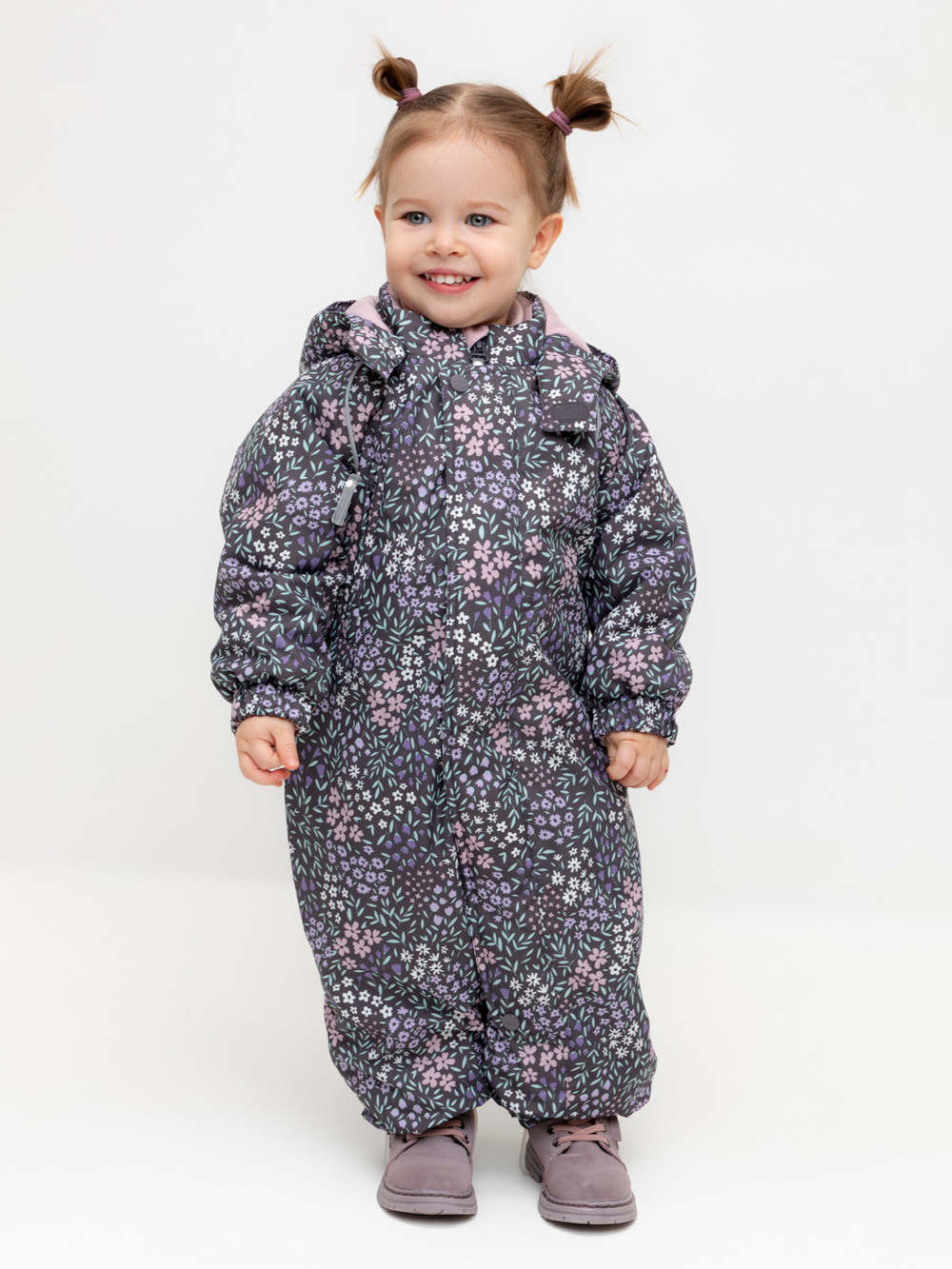 Комбинезоны утепленные для девочки, артикул: ВК 60085/н/50 Ал, цвет: коричневый