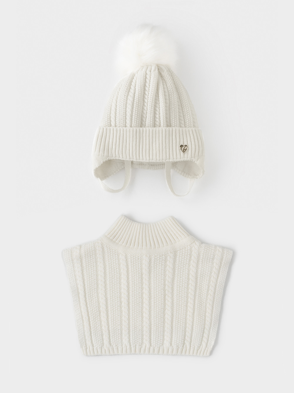 Комплект вязаный для девочки, артикул: КВ 22013/ш, цвет: белый