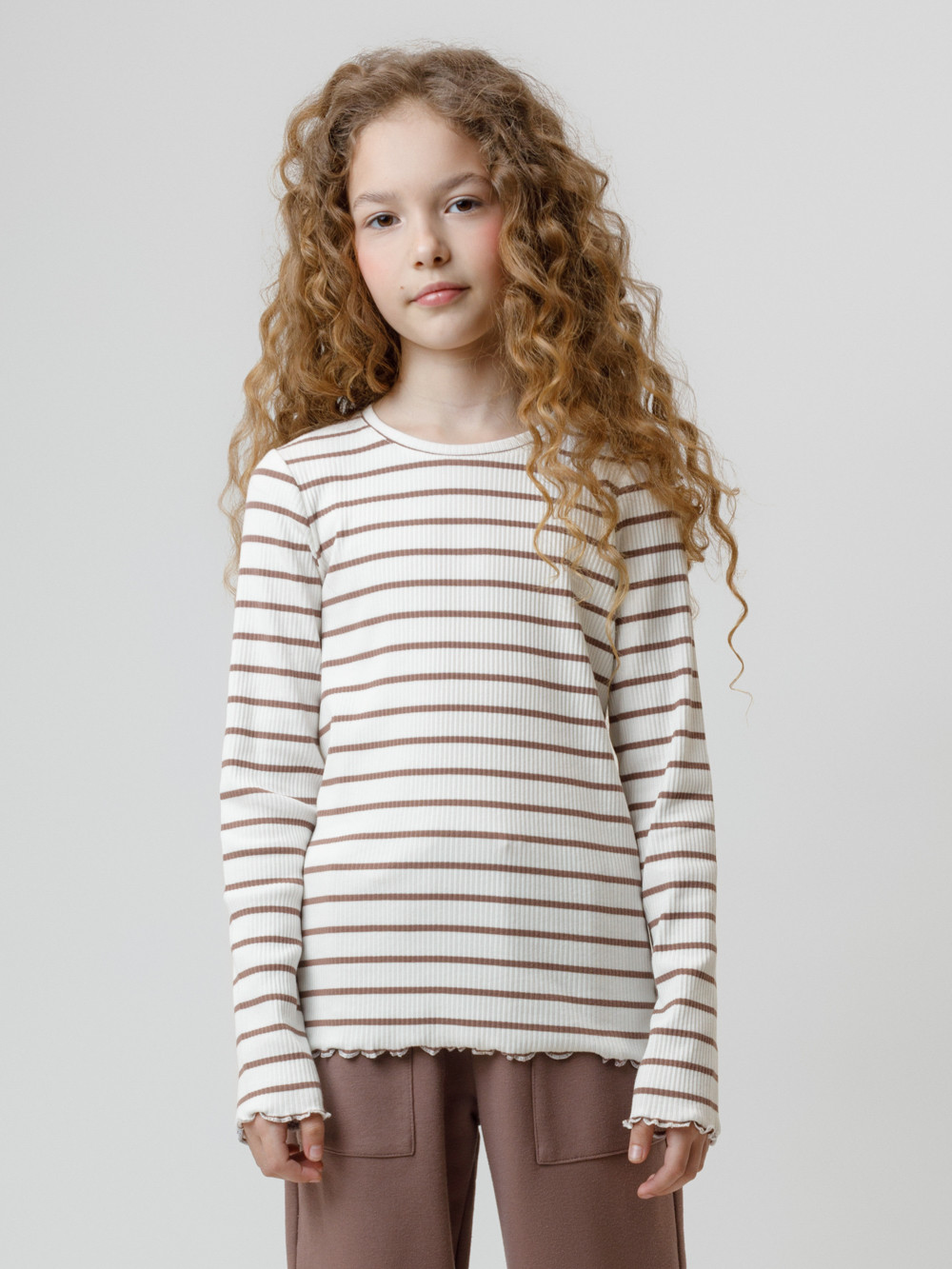 Лонгсливы для девочки, артикул: КР 302820, цвет: сахар