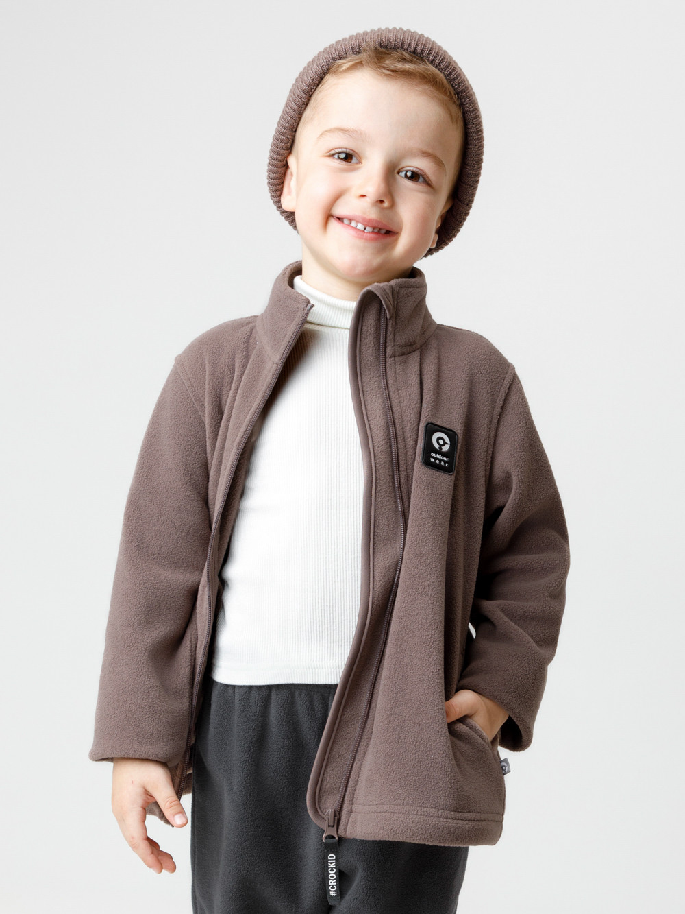 Куртка для мальчика, артикул: ФЛ 34025/6 ГР, цвет: коричневый