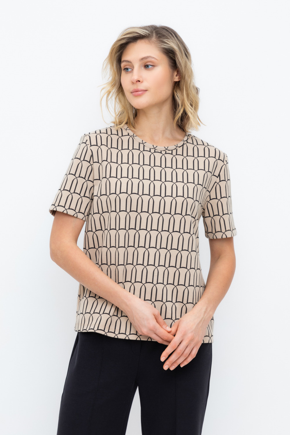 Футболки женские для мам, артикул: ЕВТ 3231, цвет: бежевый