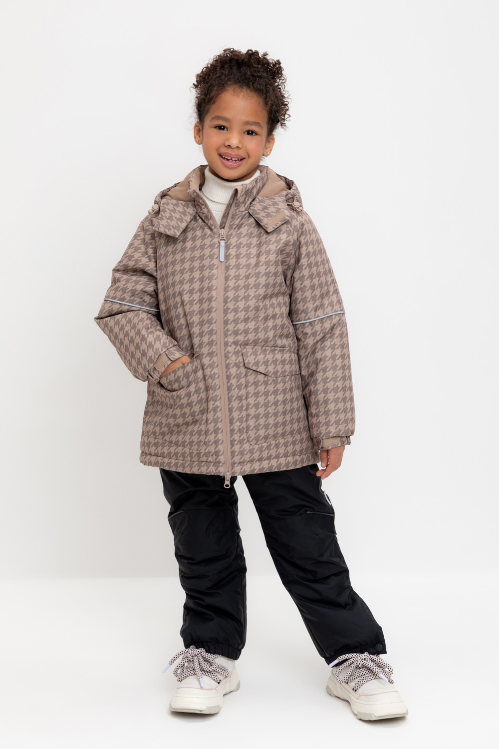 Куртка для девочки, артикул: ВК 38113/н/1 ГР, цвет: бежевый