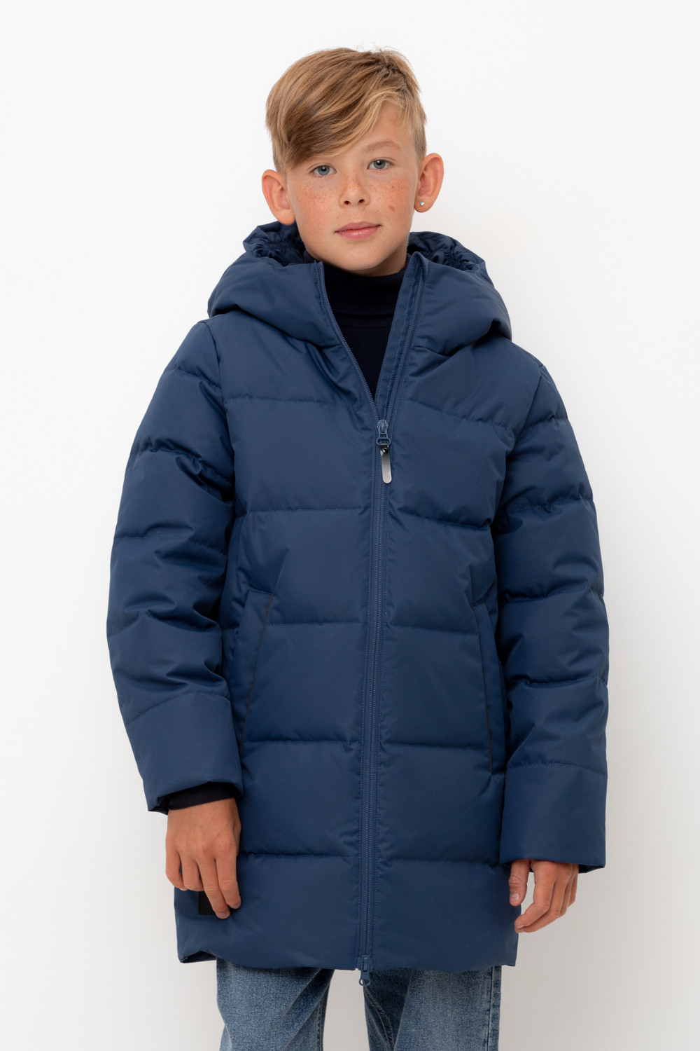 Пальто, плащи для мальчика, артикул: ВК 34070/1 УЗГ (122-158), цвет: синий