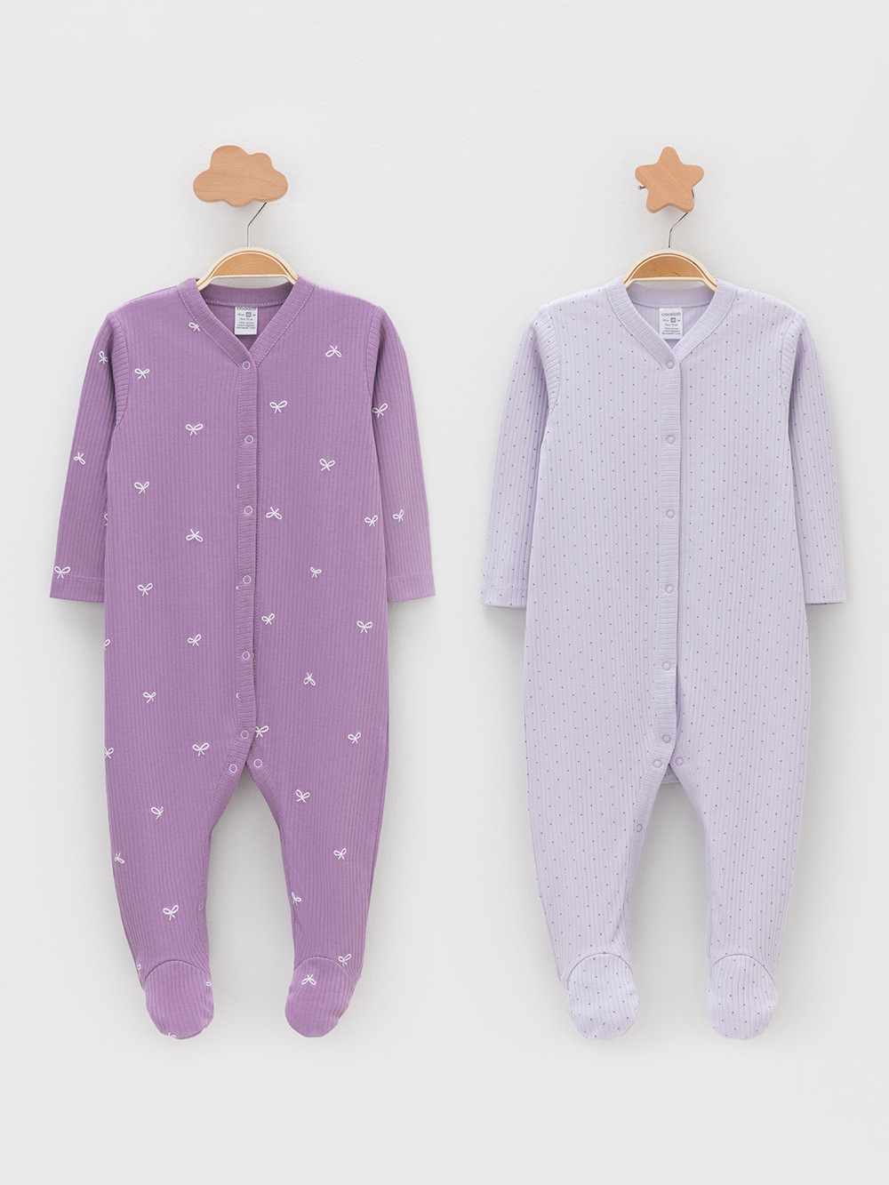 Комбинезон для новорожденных, артикул: К 6523-2уп, цвет: фиолетовый