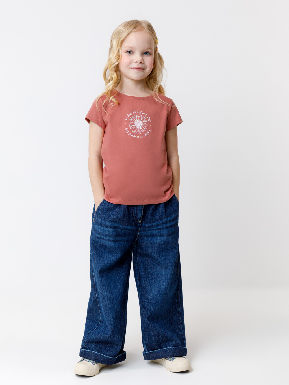 Футболка для девочки, артикул: КП 302763, цвет: коричневый