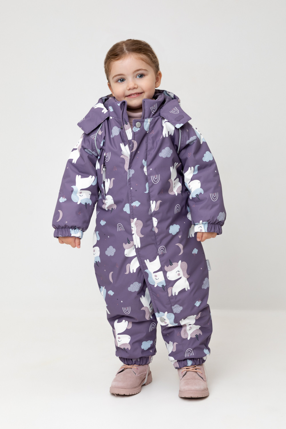 Комбинезоны утепленные для девочки, артикул: ВК 60113/н/5 УЗГ, цвет: фиолетовый