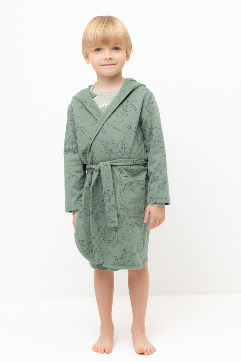 Халат для мальчика, артикул: К 5763, цвет: зеленый