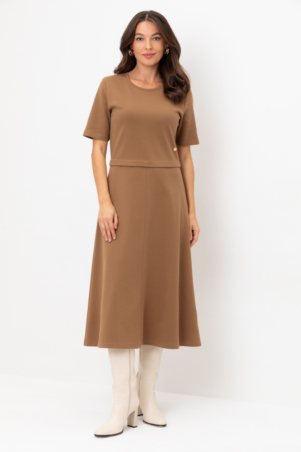 Платья женские для мам, артикул: ЕВТ 5058, цвет: коричневый
