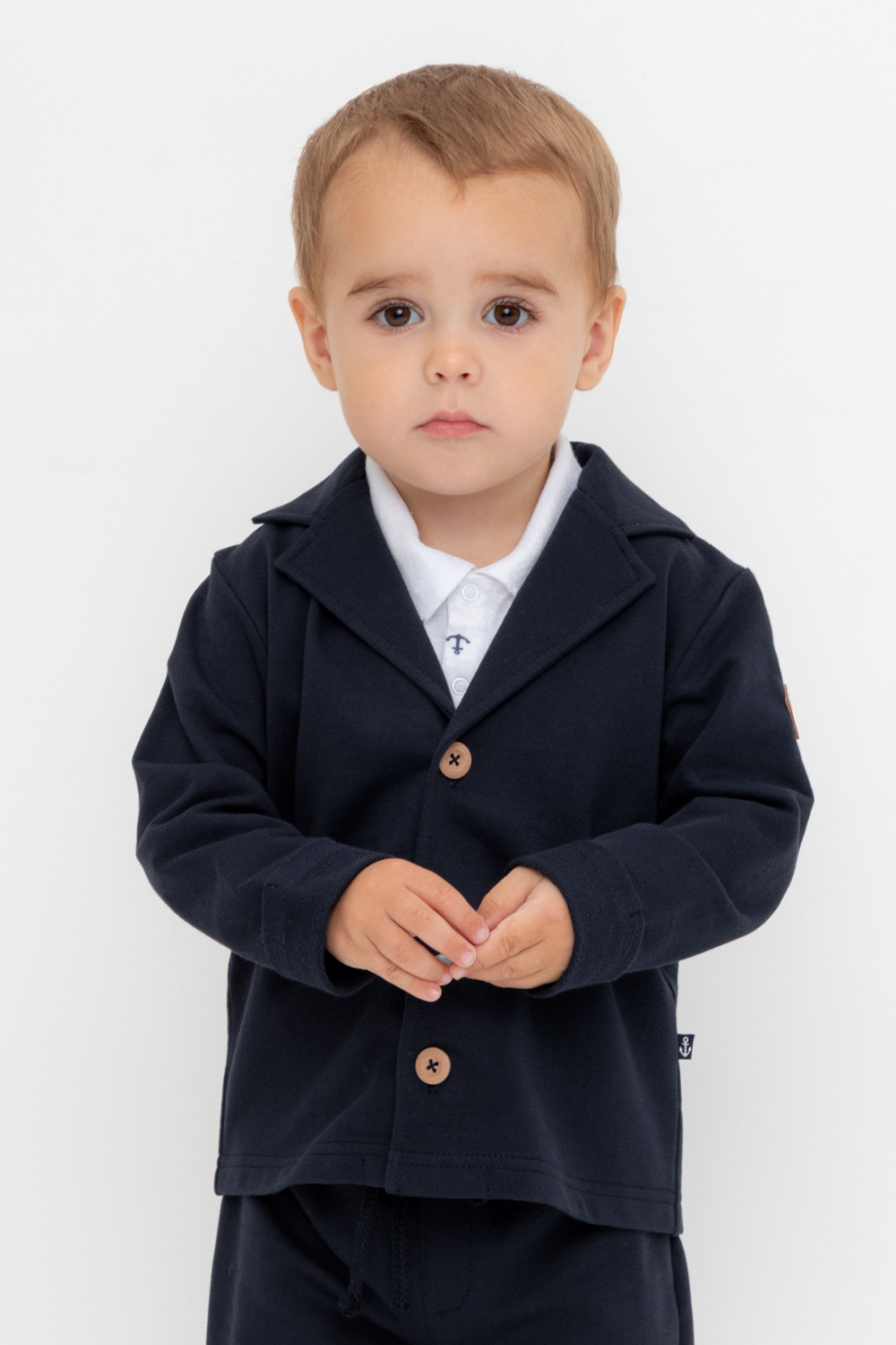 Жакет для мальчика, артикул: КР 302021, цвет: темно-синий