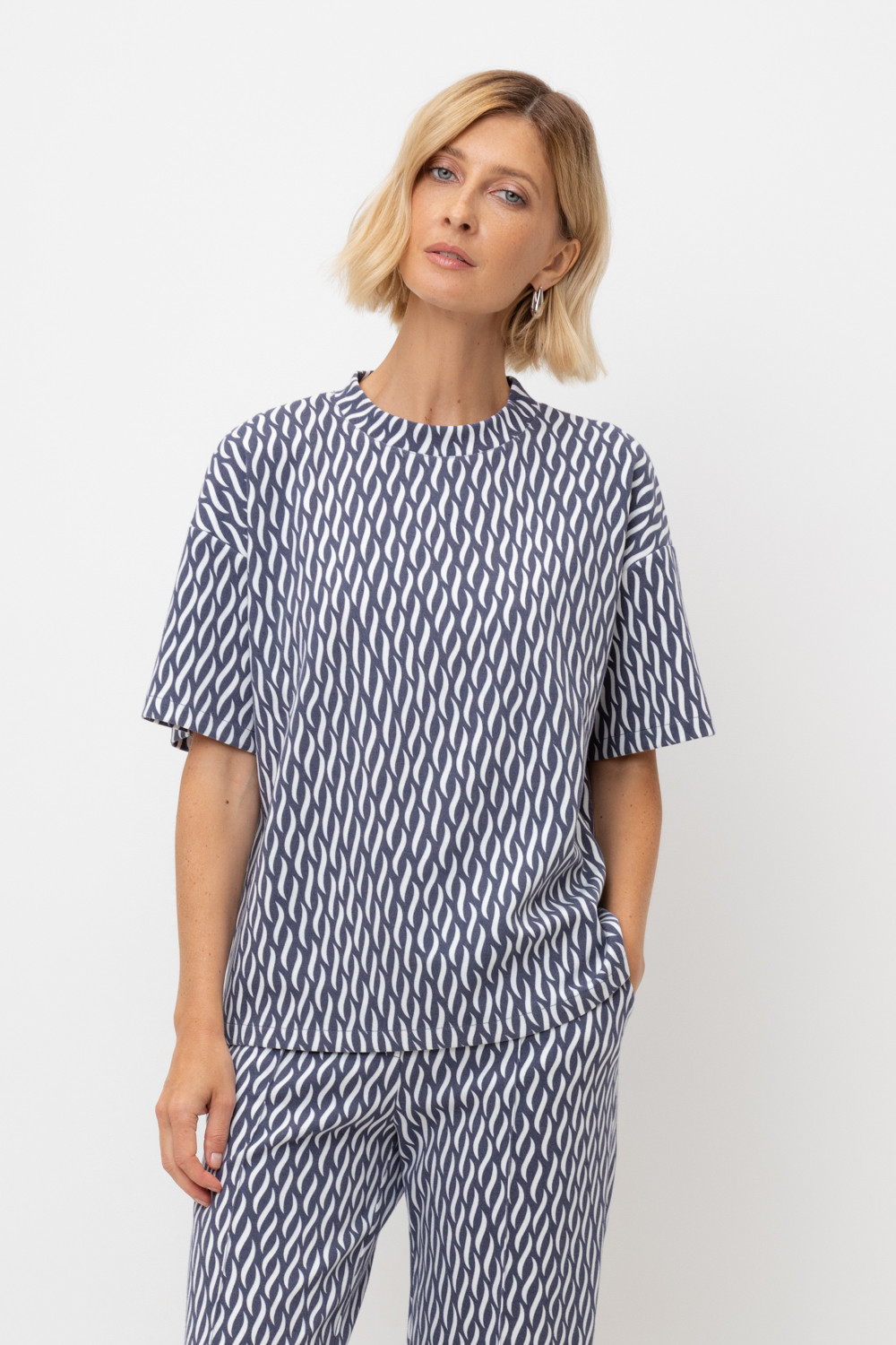 Футболки женские для мам, артикул: ЕВТ 3317, цвет: синий