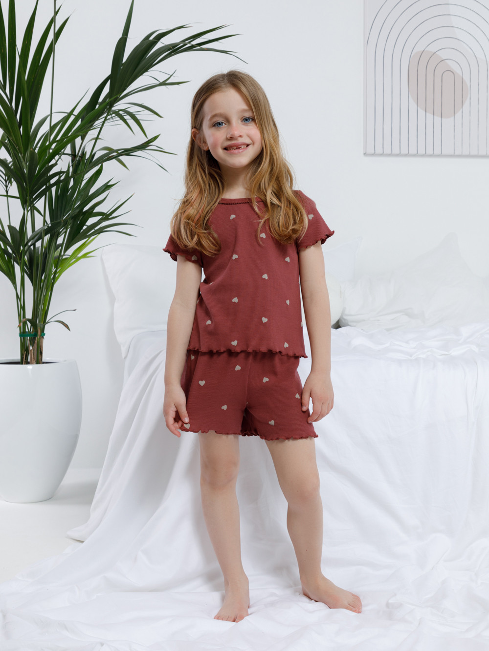 Пижама для девочки, артикул: МП 1660, цвет: коричневый