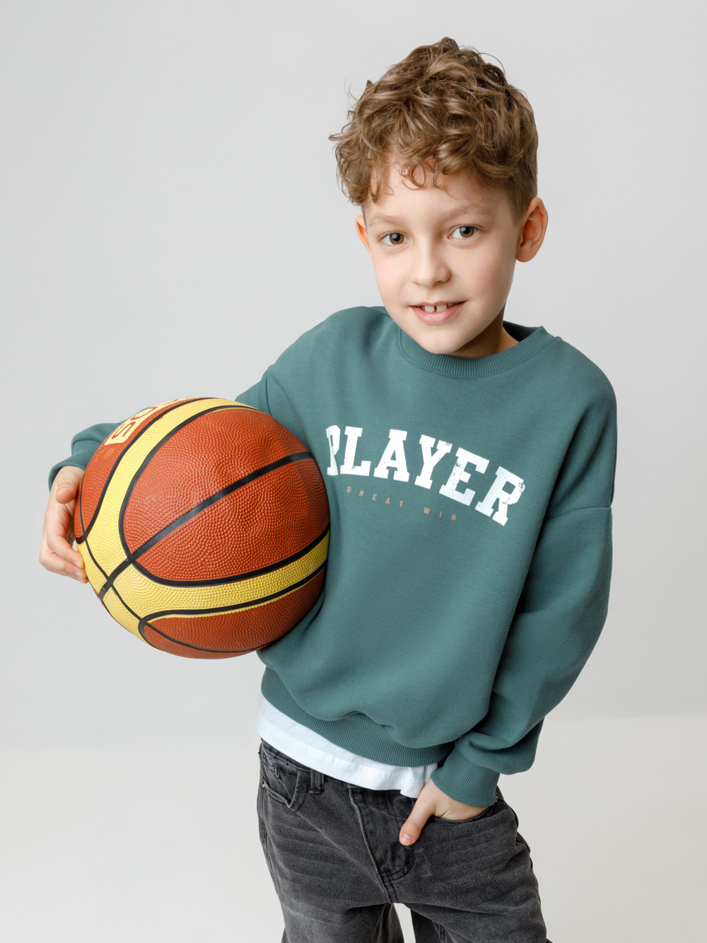 Свитшоты для мальчика, артикул: КР 302802, цвет: зеленый