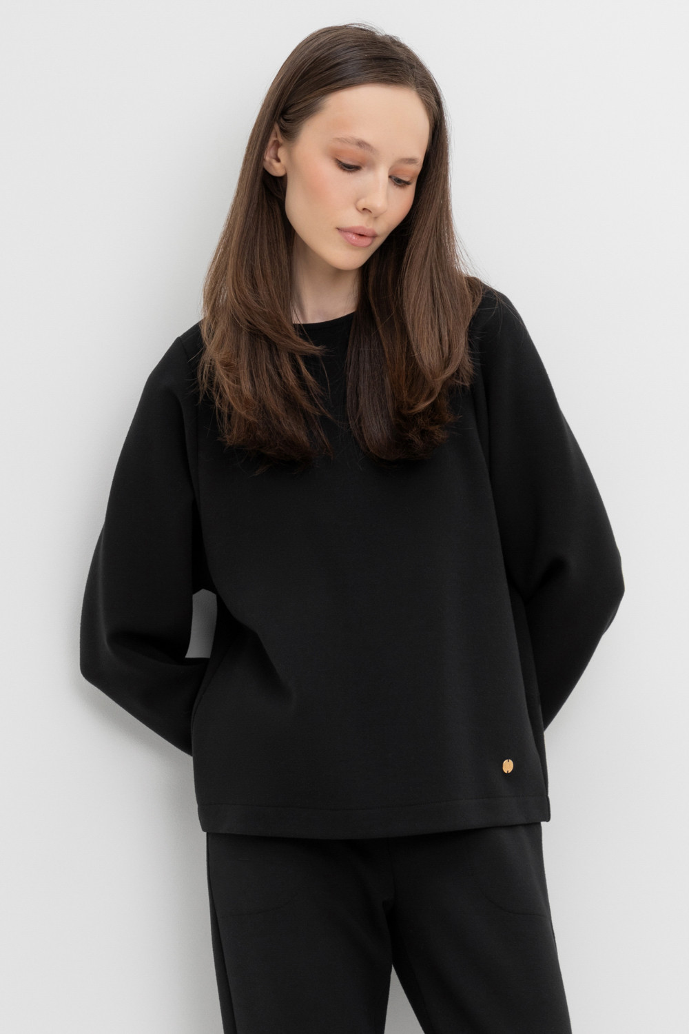 Джемперы женские для мам, артикул: ЕВТ 3256, цвет: черный