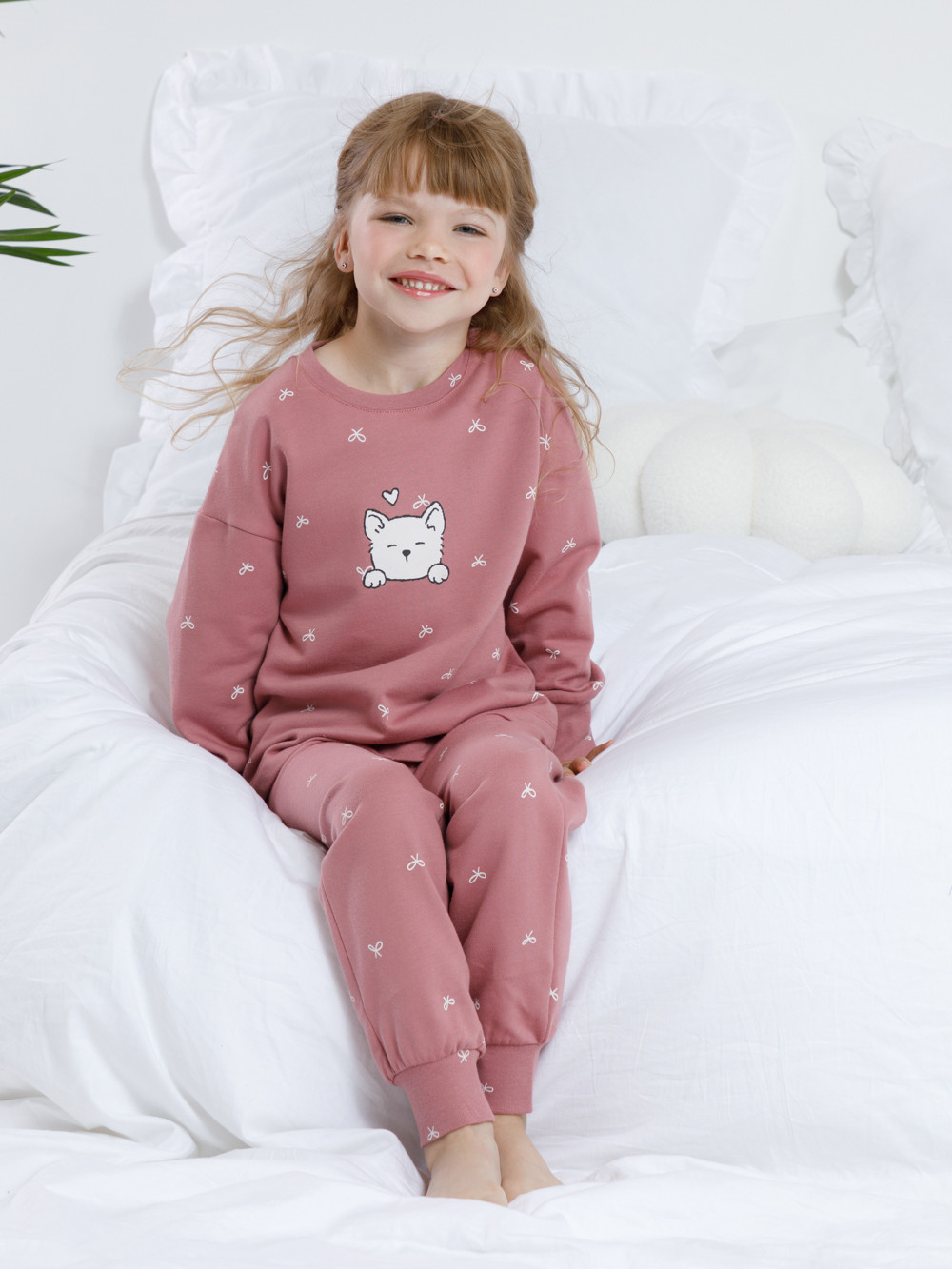 Пижама для девочки, артикул: К 1581, цвет: бордовый