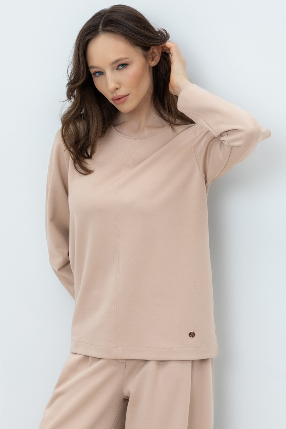 Джемперы женские для мам, артикул: ЕВТ 3163, цвет: бежевый