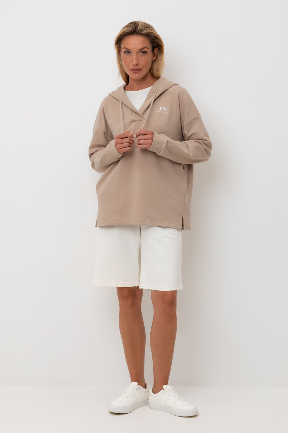 Шорты женские для мам, артикул: ЕВТ 4138, цвет: бежевый