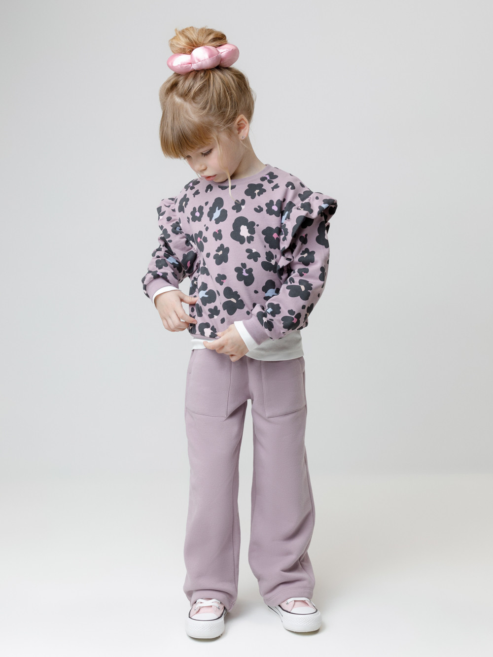 Брюки для девочки, артикул: КР 400844, цвет: фиолетовый