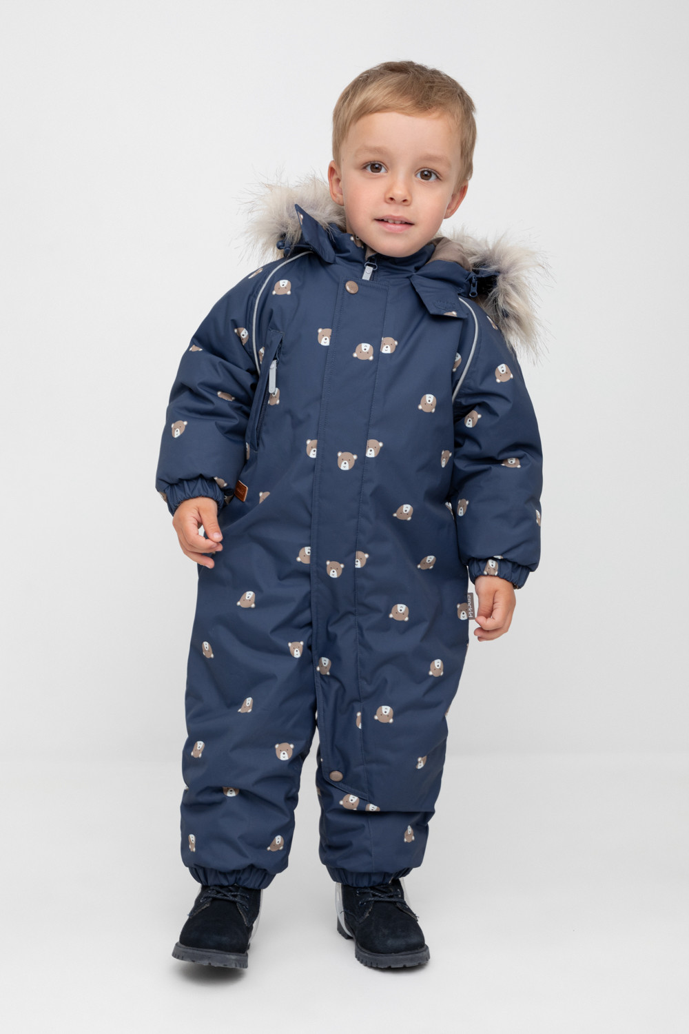 Комбинезоны утепленные для мальчика, артикул: ВК 60116/н/12 ГР, цвет: темно-синий