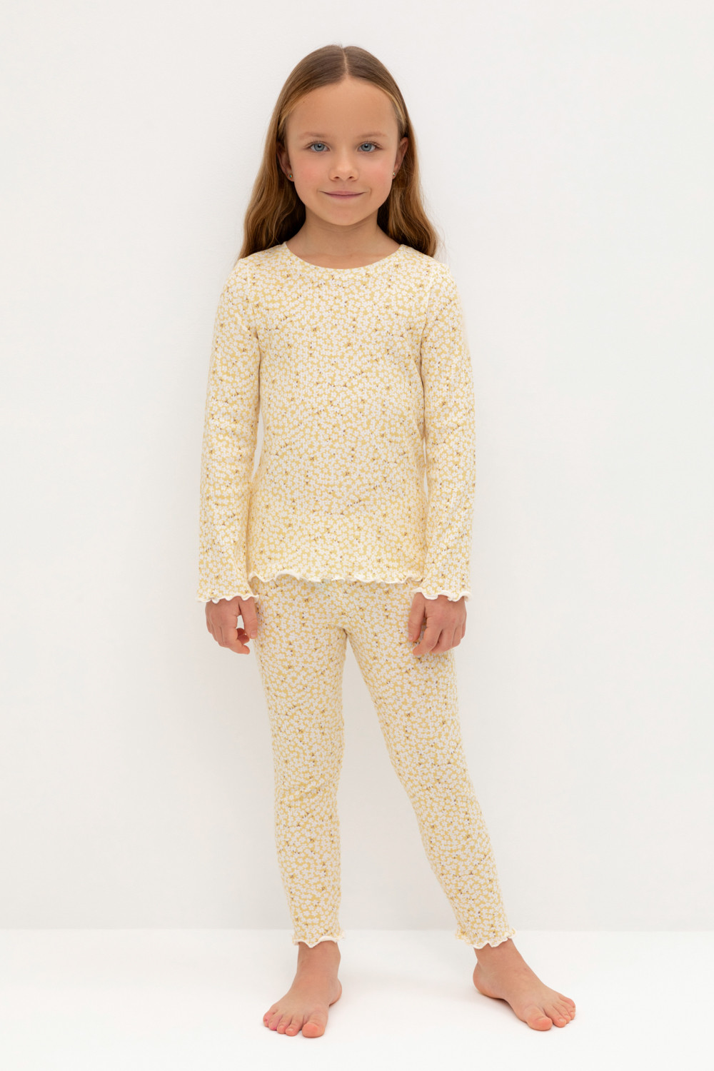 Пижама для девочки, артикул: К 1618, цвет: желтый