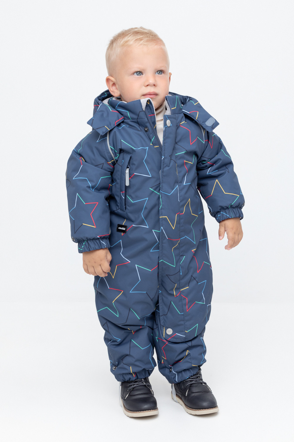Комбинезоны утепленные для мальчика, артикул: ВК 60113/н/12 УЗГ, цвет: темно-синий