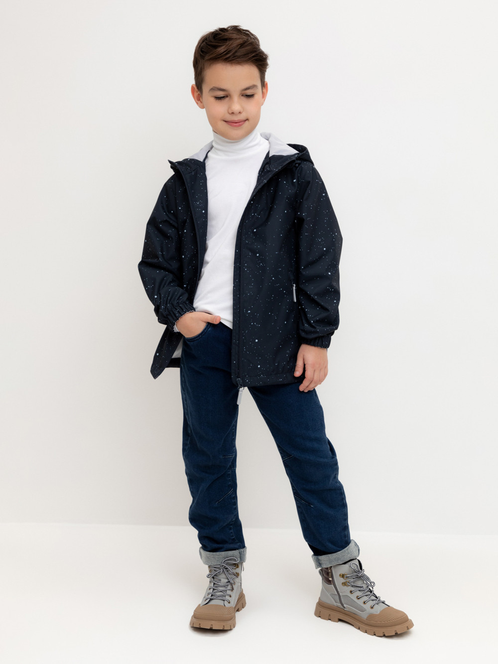 Куртки для мальчика, артикул: ВК 30141/н/3 Ал, цвет: темно-синий