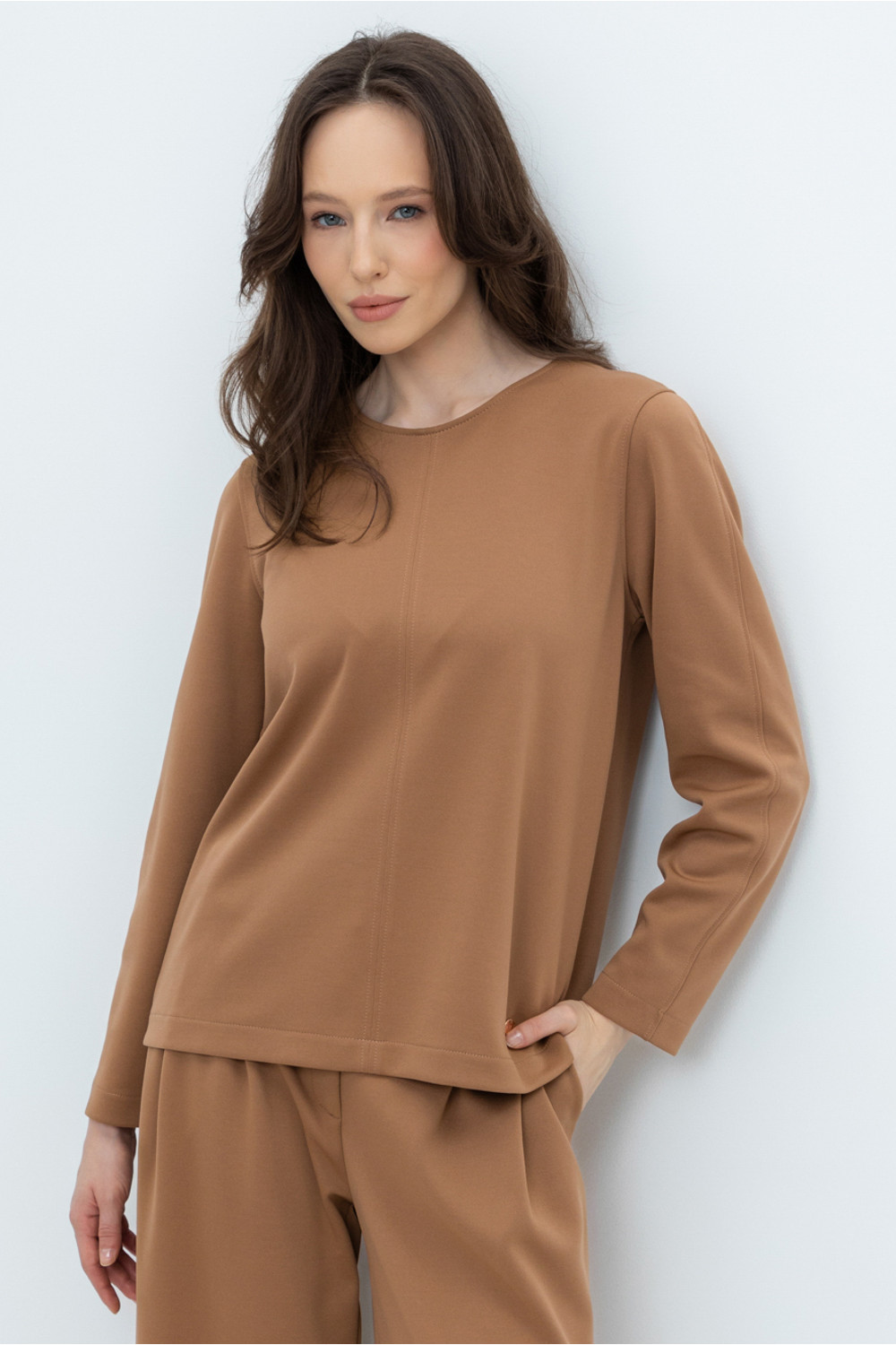 Джемперы женские для мам, артикул: ЕВТ 3163, цвет: коричневый