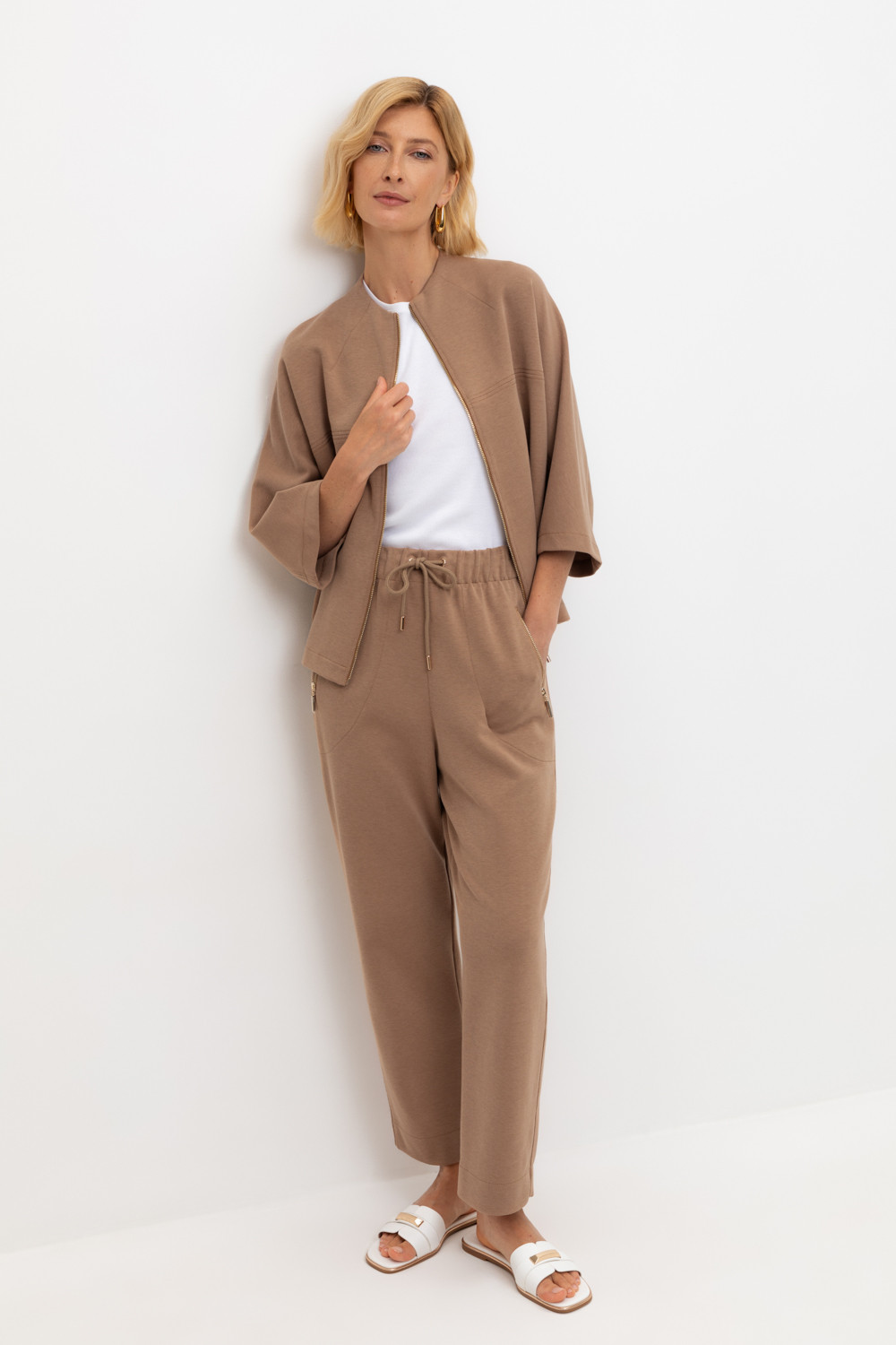 Брюки женские для мам, артикул: ЕВТ 4134, цвет: коричневый