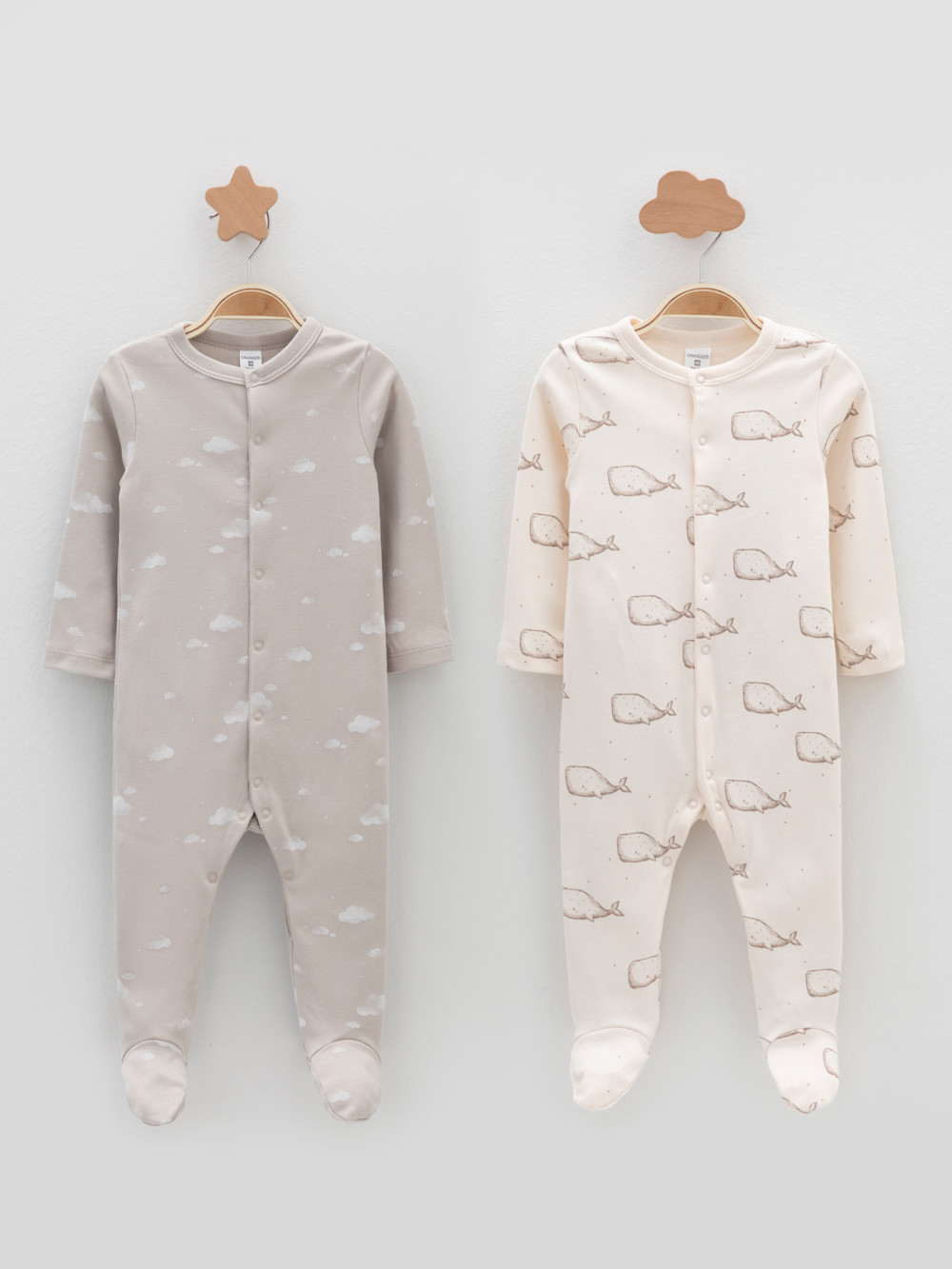 Комбинезон для новорожденных, артикул: К 6541-2уп, цвет: светло-бежевый